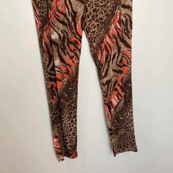 Susha Women Orange Brown Bohemian Animal Print Trouser Pants Size XL - Picture 5 of 11